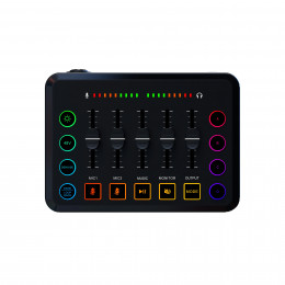 F9 Live Sound Card Voice Changed Colorful Light 48V Phantom Power Professional 5 Channel Sound Card Live Streaming Dj Equipment