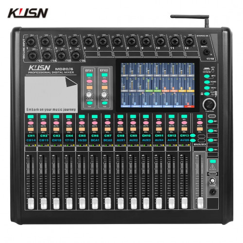 20 Channel Professional Digital Mixer Mixing Console 16 DSP Sound Mixer Console with 7 Inch Touchscreen