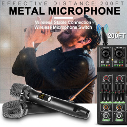 Audio Mixer 4 Channel High Power Amplifie Sound mixing with Microphone Depusheng UF4-M Digital Board Console for Karaoke Stage