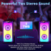 T10-T Karaoke Machine with 2 Wireless Microphones, Portable Bluetooth Speaker for Adults and Children, Large Party PA System