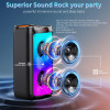 T10-T Karaoke Machine with 2 Wireless Microphones, Portable Bluetooth Speaker for Adults and Children, Large Party PA System