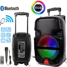 3000 Watts Wireless Portable Party Bluetooth Speaker With Microphone & Remote 8" Subwoofer High Quality Big Sound 