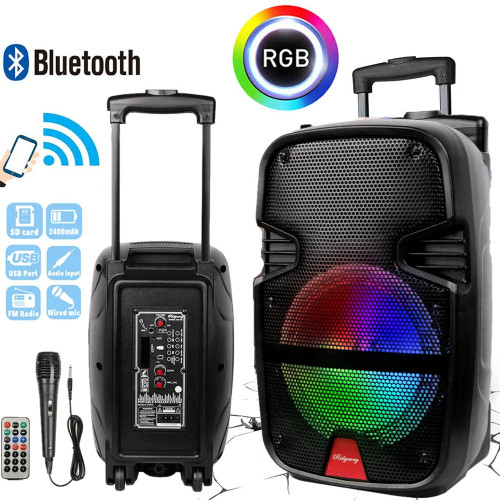 3000 Watts Wireless Portable Party Bluetooth Speaker With Microphone & Remote 8" Subwoofer High Quality Big Sound
