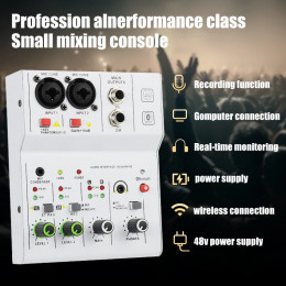 2 Channels Professional portable Audio Interface sound card console mini USB MIXER for Guitar Recording Studio Singing