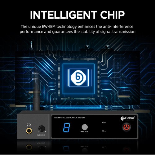 ER-280 professional in-ear wireless monitoring system, single-channel UHF with multiple receivers, suitable for bands and stages 