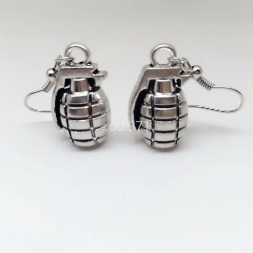 Grenade Charm Earrings,  Ancient Silvet Fashionable Earrings, Bridesmaid Earrings, Gifts for her, Boho Earrings