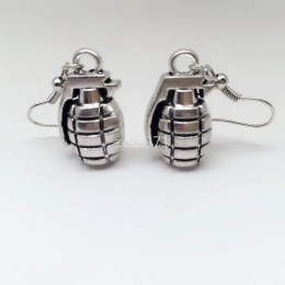 Grenade Charm Earrings,  Ancient Silvet Fashionable Earrings, Bridesmaid Earrings, Gifts for her, Boho Earrings