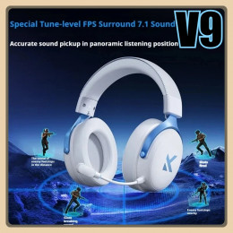 MCHOSE V9 Pro Bluetooth Music Esports Gaming Headphones 3-mode Wireless Noise Reduction Mic Customized Head-mounted Accessories 