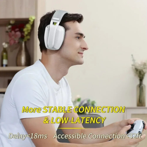 BINNUNE BW06 2.4GHz Bluetooth Headsets Gamer with Mic Wireless Gaming Headphone with Microphone for PS5 PS4 PC Mac Playstation