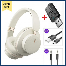 Wireless TV Headphones Bluetooth 5.3 USB Adaptor Stereo endurance 12 hours Headset Foldable Helmet Earbuds with Mic for PC Music