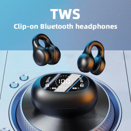 Wireless Headphones  Bluetooth Headset With Mic Handsfree Noise Canceling Earphones Clip Ear Music Sports Gaming Earplug 