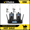 G58 600-699MHz Headset Profressional Wireless Microphone System Automatic Scan 2 Channels Bodypack Transmitter Stage Performance