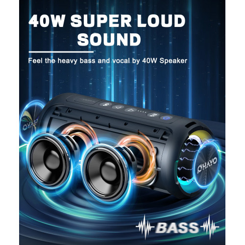 Ortizan X8 Pro Waterproof Bluetooth Speaker Portable Powerful Sound Box Bass Boost Dual Pairing True Wireless Speaker TF/AUX in
