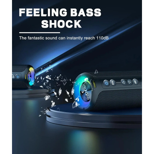 Ortizan X8 Pro Waterproof Bluetooth Speaker Portable Powerful Sound Box Bass Boost Dual Pairing True Wireless Speaker TF/AUX in