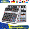 BOMGE 6 Channel 16 DSP Echo DJ Audio Sound Mixer Interface Mixing Console Karaoke With MP3 USB Bluetooth Stereo record 48V