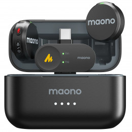 Maono Wave T5 Wireless Lapel Microphone Mini Voice Filter Noise Cancellation for Video Recording Streaming fit for Phones Camera 
