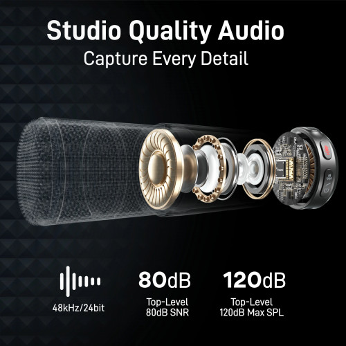 Maono Wave T5 Wireless Lapel Microphone Mini Voice Filter Noise Cancellation for Video Recording Streaming fit for Phones Camera