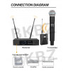 QLXD4-B58-Fullset 500MHz/600MHz Professional Wireless Microphone UHF Handheld Headset Mic Stage Performance Party Karaoke