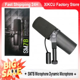 XIKCU SM7B Professional Dynamic Cardioid Microphone Live Vocals Recording Performance Studio Selectable Frequency Response Mic 