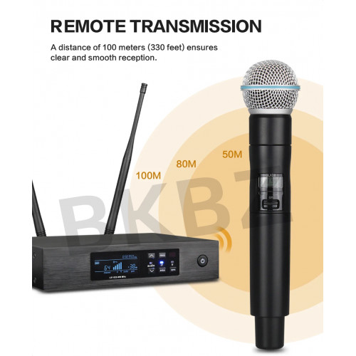 QLXD4 B58a 500MHz/600MHz Professional Wireless Microphone UHF Stage Performance Karaoke Singing Handheld Microphone