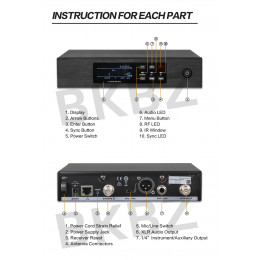 QLXD4 B58a 500MHz/600MHz Professional Wireless Microphone UHF Stage Performance Karaoke Singing Handheld Microphone