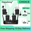 4Channel Wireless Lavalier Microphone Headset Microphone Depusheng X4-CLIP VHF Fixed Dual Frequency Wireless Set For Stage Show