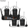 4Channel Wireless Lavalier Microphone Headset Microphone Depusheng X4-CLIP VHF Fixed Dual Frequency Wireless Set For Stage Show