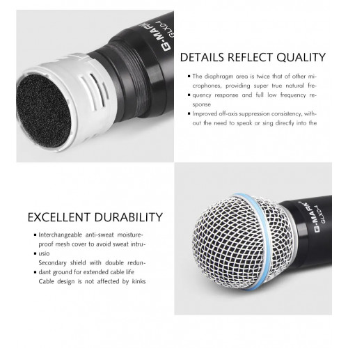 Microphone Wireless G-MARK GLXD4 Professional UHF System Handheld Mic For Stage Speech Wedding Show Band Home Party Church