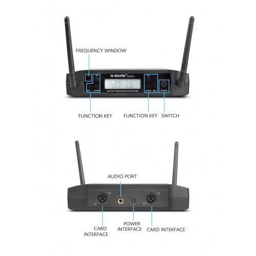 Microphone Wireless G-MARK GLXD4 Professional UHF System Handheld Mic For Stage Speech Wedding Show Band Home Party Church