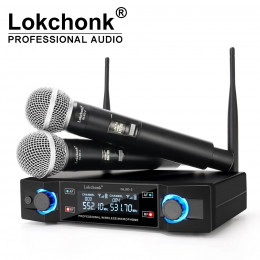 GLXD2 Professional Wireless Microphone System Dual Channel UHF Fixed Frequency Cordless Handheld Dynamic Mic For Karaoke Party 