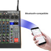 Professional 4 Channel Audio Mixer with UHF Wireless Microphone USB Bluetooth Karaoke System Sound Mixing Console LOMEHO AM-AKS2