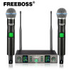 Freeboss Dual Way Wireless Microphone Dynamic UHF 2 Handheld Transmitter Cardioid Double Mic Church Karaoke Home Stage K-92A