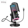 FIFINE USB Gaming Microphone with Noise Cancellation/RGB/Gain&Balance Knob,Condenser Mic for Streaming Podcasting-Ampligame AM6 