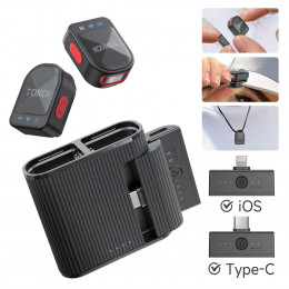 Mini Wireless Lavalier Microphone Professional 360° Pickup with ENC Noise Reduction,for iPhone Lightning Android Type-C Devices 