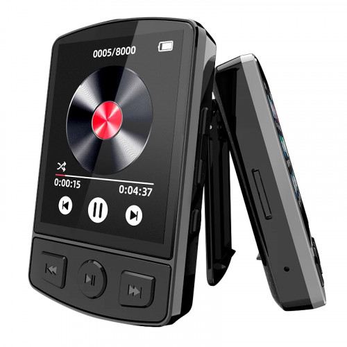 MP3 Player Portable Sport Clip Walkman HiFi Sound Bluetooth-Compatible 5.2 Mini Music Player 1.8inch Screen for Sport Running