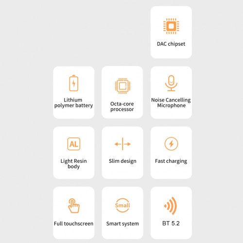 BT 5.2 MP3 Player Touch Screen 1.77 inches Screen 300mah Micro USB Charging Port 3.5mm Headphone jack with FM Radio Player