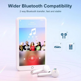 MECHEN MP3 Player Android 9.0 with Bluetooth and WiFi,MP3 MP4 Player with Spotify,Audible,Pandora, Up to 512 GB (White)
