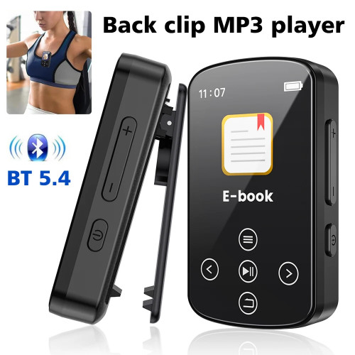 2024 Brand New MP3 MP4 Bluetooth Player C Port Charging Button Touch Screen Dual Control, Maximum Expansion Capacity 128gb