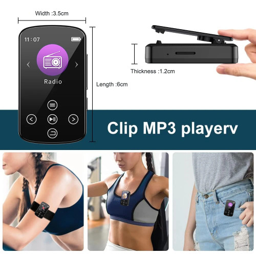 2024 Brand New MP3 MP4 Bluetooth Player C Port Charging Button Touch Screen Dual Control, Maximum Expansion Capacity 128gb