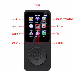 MP3 Player Bluetooth Mini Color Screen E-book Sports MP3 MP4 FM Radio Walkman Music Player Suitable for Win8/XP/VISTA
