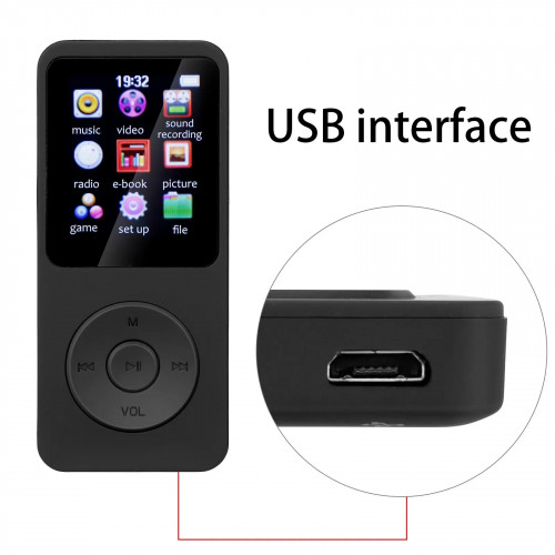 MP3 Player Bluetooth Mini Color Screen E-book Sports MP3 MP4 FM Radio Walkman Music Player Suitable for Win8/XP/VISTA
