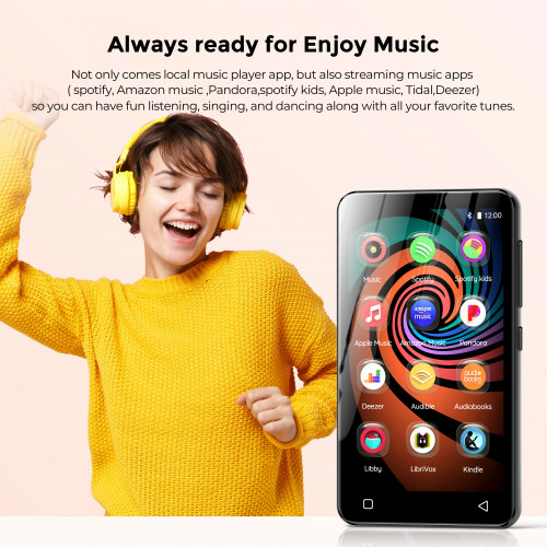 INNIOASIS Reproductor MP3 Player Bluetooth Speakers & WiFi, HiFi Music Player Support Spotify, Pandora, Car Radio,Up to 1TB