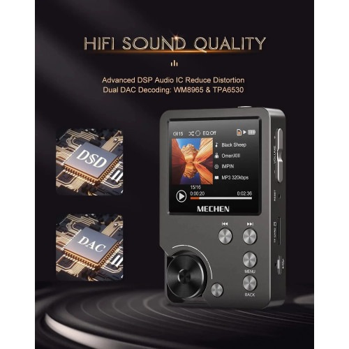 High Quality Lossless MP3 Player/MECHEN-M30/HiFi/with 64GB Memory Card Support Up to 256GB