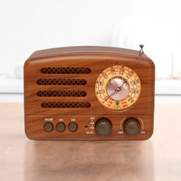 Classical Retro FM AM Radio Desktop Receiver Rechargeable Portable MP3 Radios Stereo 3W Bluetooth Speaker AUX USB