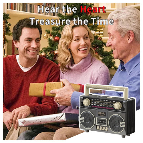 Vintage Portable Radio, AM/FM/SW Multifunctional Radio，USB Charging, TF Card & AUX Playback, for Home, Outdoor and Emergency Use