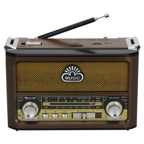 Vintage Home  AM/FM/SW Radio with Light Portable Wireless Bluetooth Audio TF Card USB Flash Disk MP3 Player