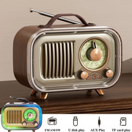 Portable Vintage Radio Retro Rechargable FM AM SW Radios Receiver Wireless Bluetooth Speaker Music Box Support TF Card USB AUX