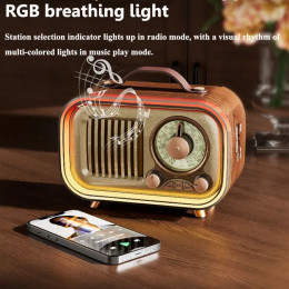 Portable Vintage Radio Retro Rechargable FM AM SW Radios Receiver Wireless Bluetooth Speaker Music Box Support TF Card USB AUX