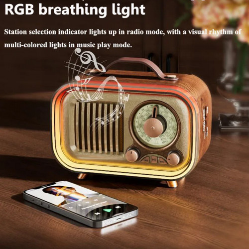 Portable Vintage Radio Retro Rechargable FM AM SW Radios Receiver Wireless Bluetooth Speaker Music Box Support TF Card USB AUX