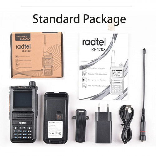 Radtel RT-470X Full band Ham Radio 256CH Air Band Two Way Radio Walkie Talkie Air Band Receive NOAA Police Marine Transceiver